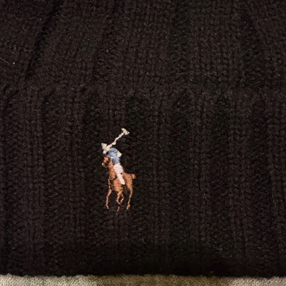 Polo Ralph Lauren 100% Lambswool Black Hat